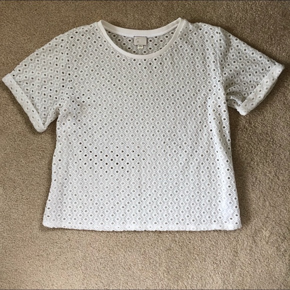 Anthropologie Tops - Anthropologie White Eyelet Top